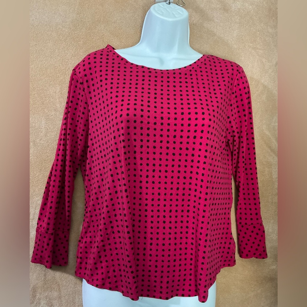 Elle Red and Black Polka Dot Blouse‎